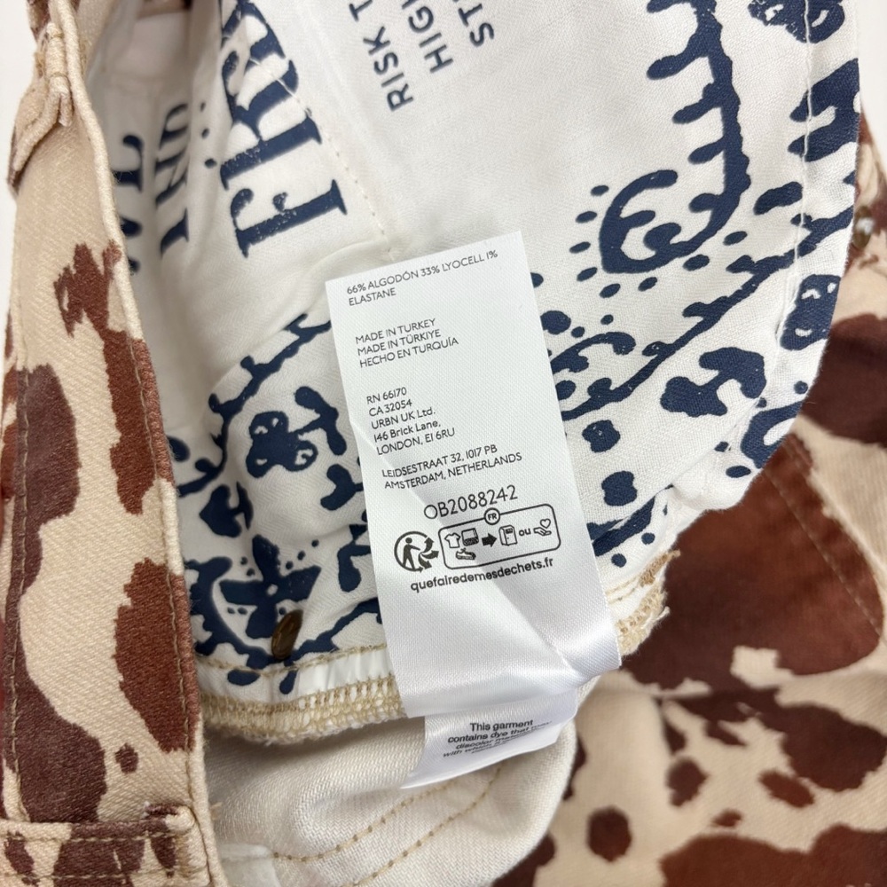 Free People Risk Taker Printed Wide Leg in Tea Combo Size 26 - Picture 12 of 16